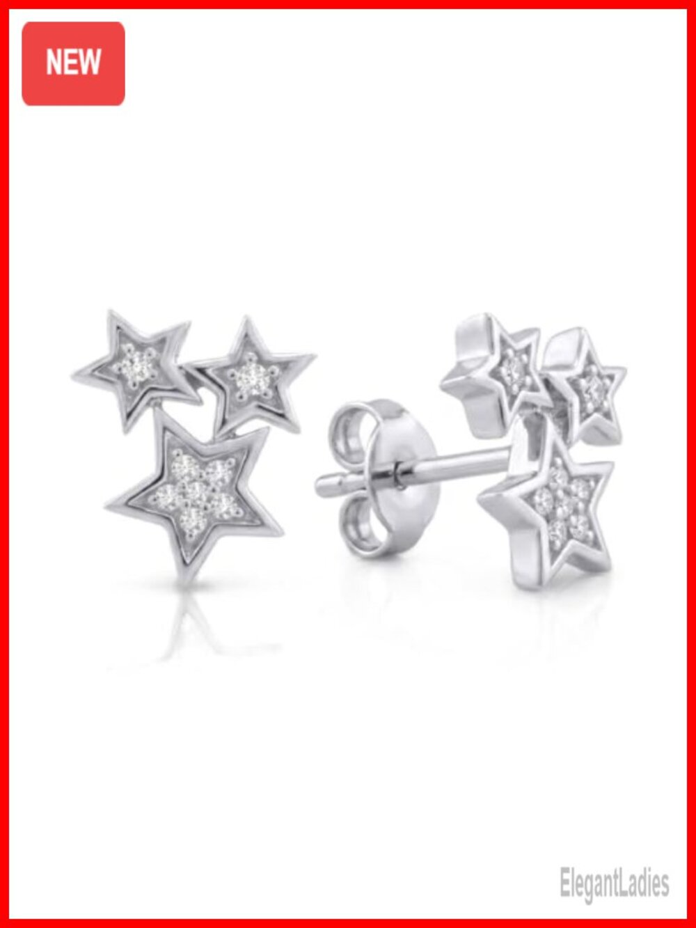 Lab Grown Diamond Stud Earrings Sterling Silver 1/2 CT TW